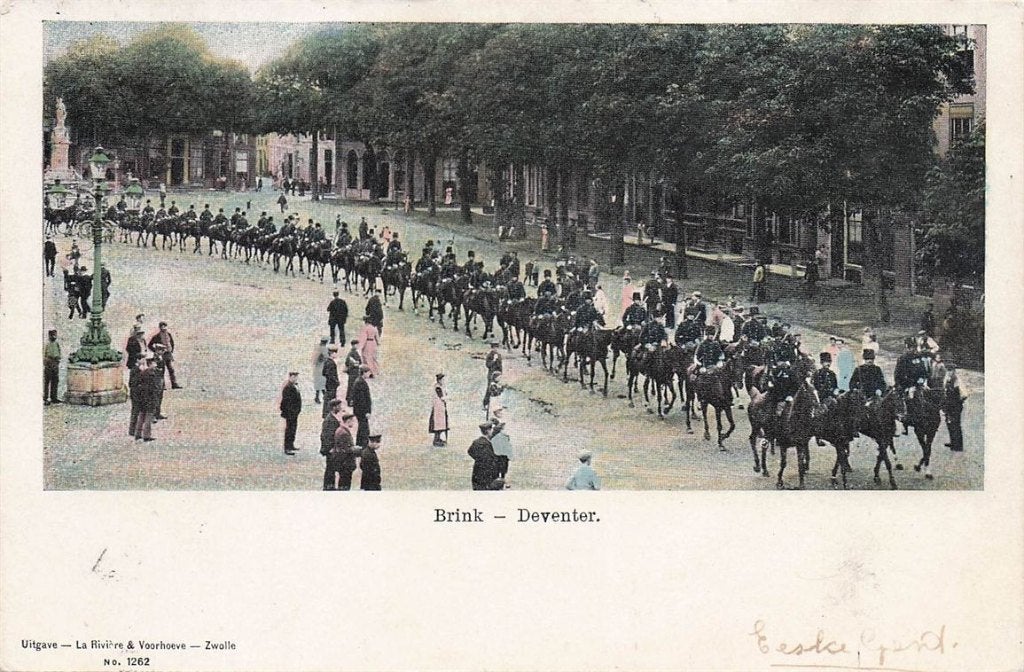 702-108-027 Brink Deventer, Verzamelen, Ansichtkaarten | Nederland, Verzenden, Voor 1920, Overijssel