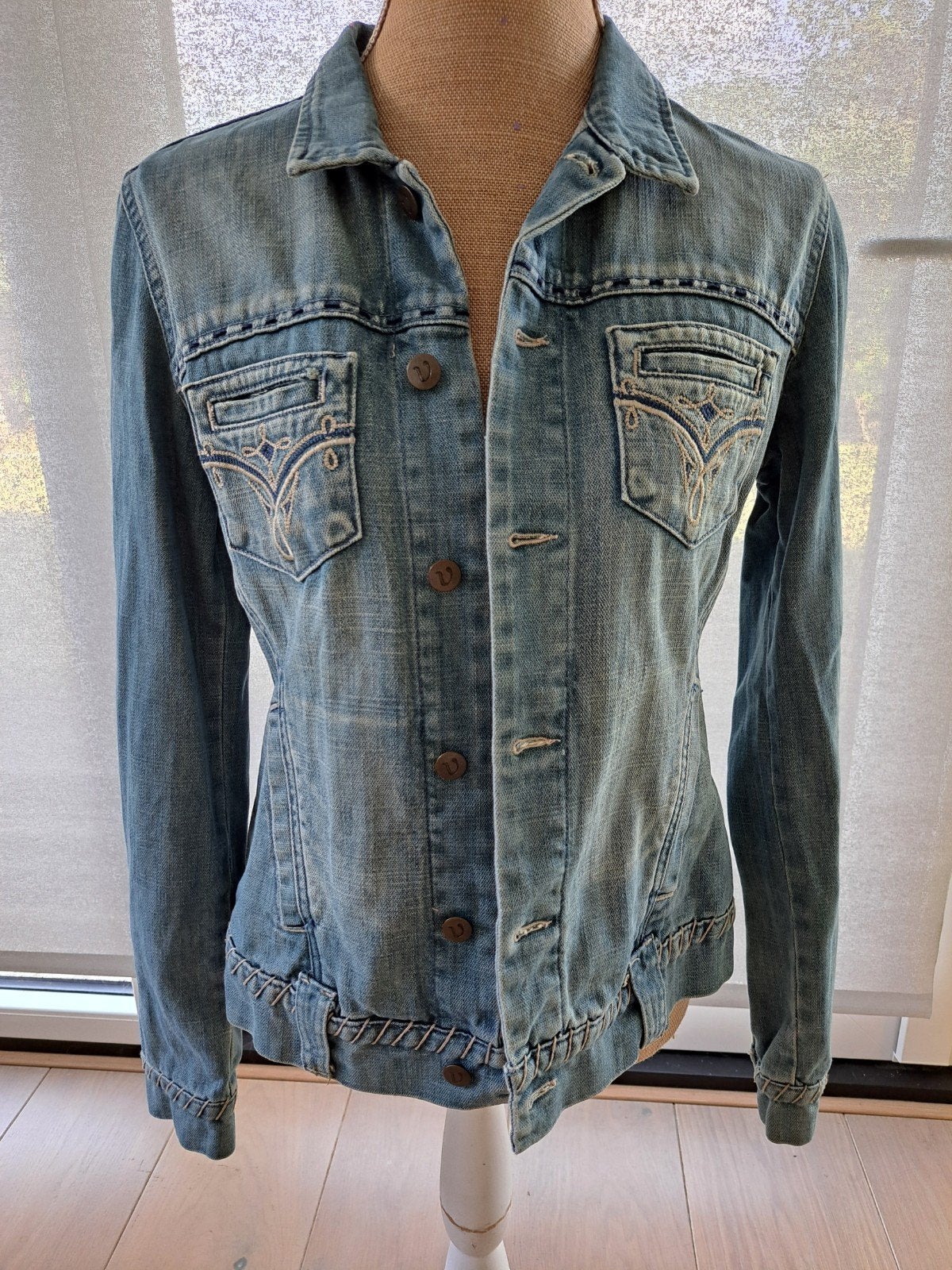 Vanilia spijkerjasje - Zo goed als nieuw, Blauw, Vanilia, Maat 42/44 (L), Ophalen of Verzenden