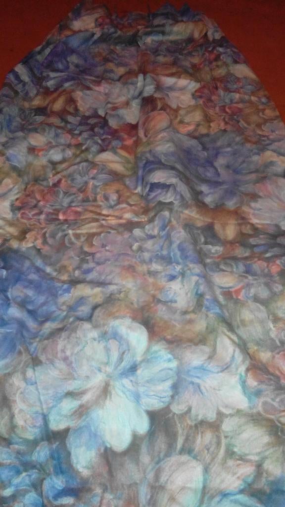 4 luxe katoen overgordijnen blauw, kant en klaar. Pr.p.paar, Ophalen of Verzenden, Zo goed als nieuw, Crème