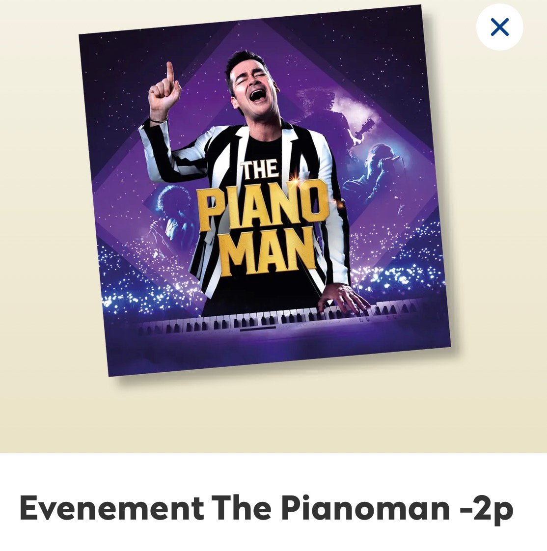 2 tickets the pianoman, Twee personen, December