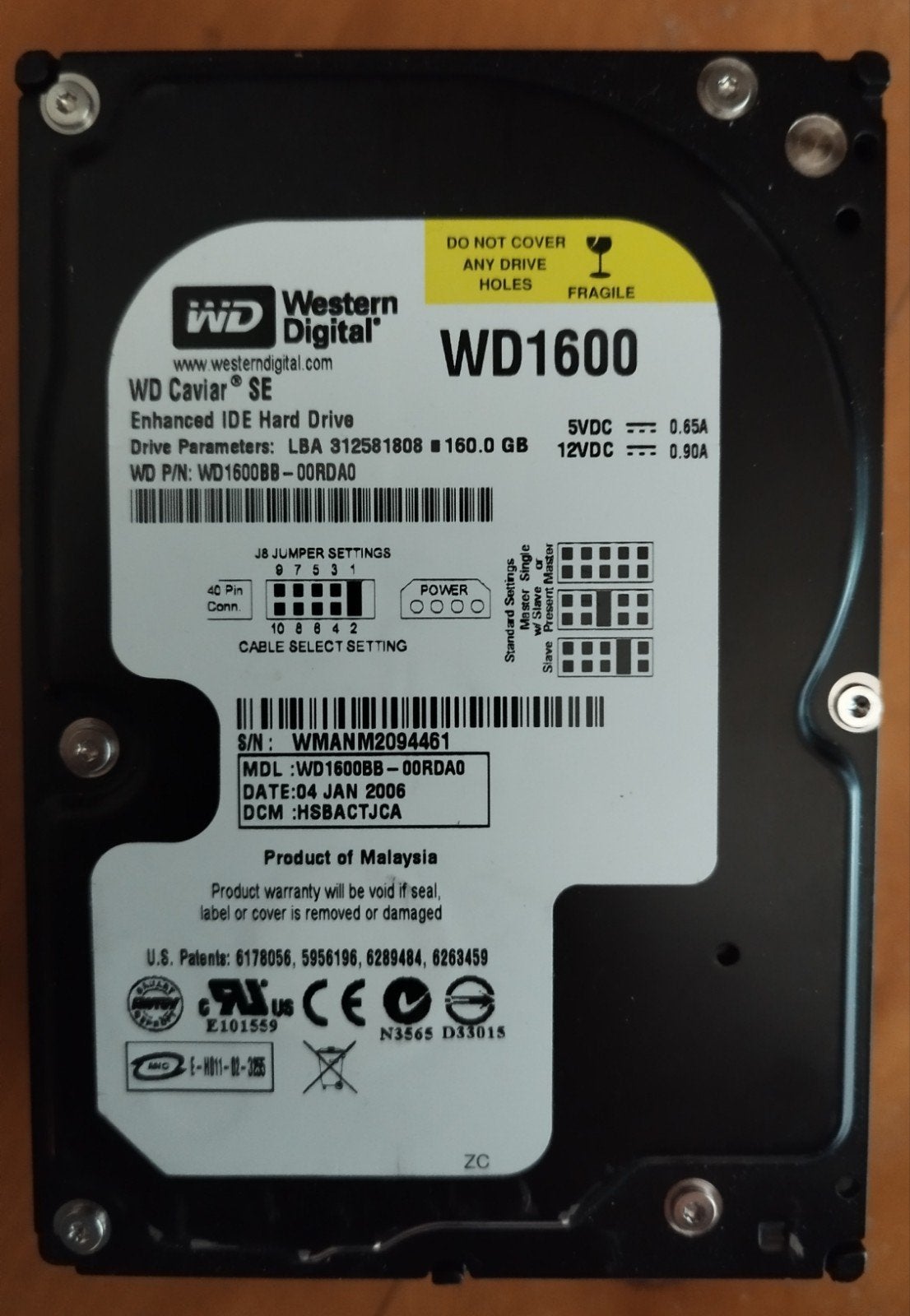 Western Digital WD1600BB 160GB IDE Harde Schijf, Computers en Software, Harde schijven, Intern, HDD, Ophalen of Verzenden, Desktop