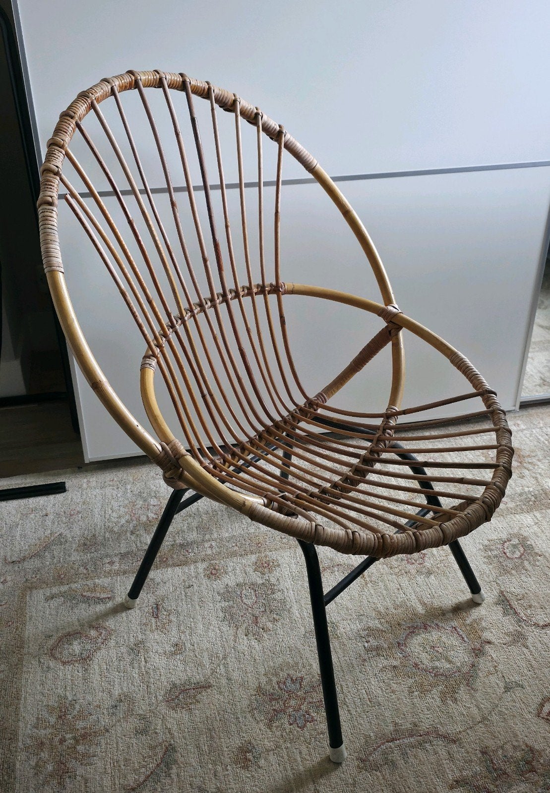 Vintage Rotan Stoel, Huis en Inrichting, Stoelen, Ophalen, Gebruikt, Overige kleuren, Metaal