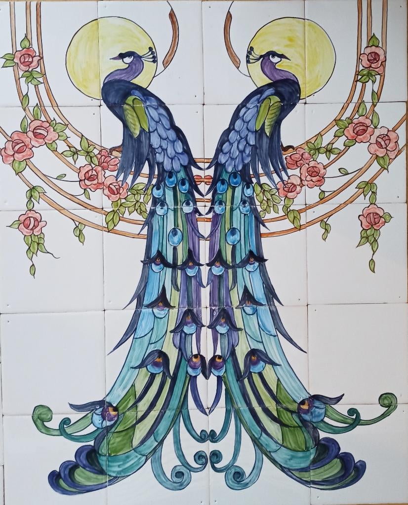 jugendstil, pauwen, Friese witjes, keukentegels, nieuw,, Ophalen, Wandtegels, Nieuw, Minder dan 20 cm