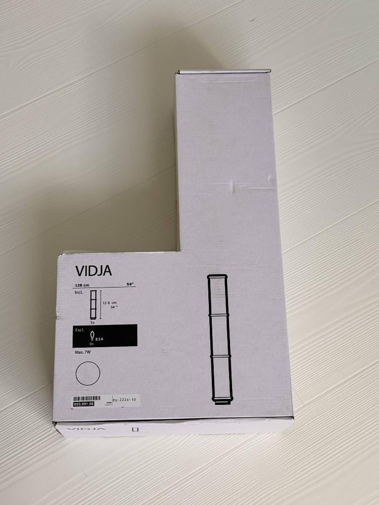 IKEA VIDJA Vloerlamp - Wit - Nieuw, Ophalen, Nieuw, E14 (klein), Led-lamp