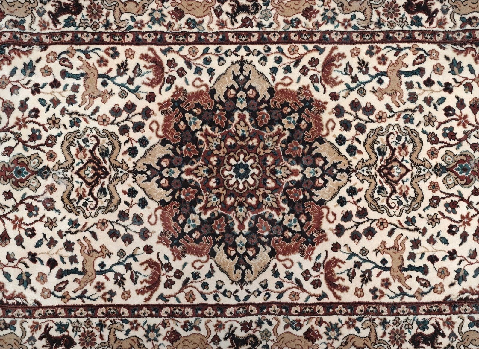 Vintage oosters wol vloerkleed medallion 80x158cm! NEW!, Traditioneel Perzisch, Oosters, Crème, Persia Tapijten, Zo goed als nieuw