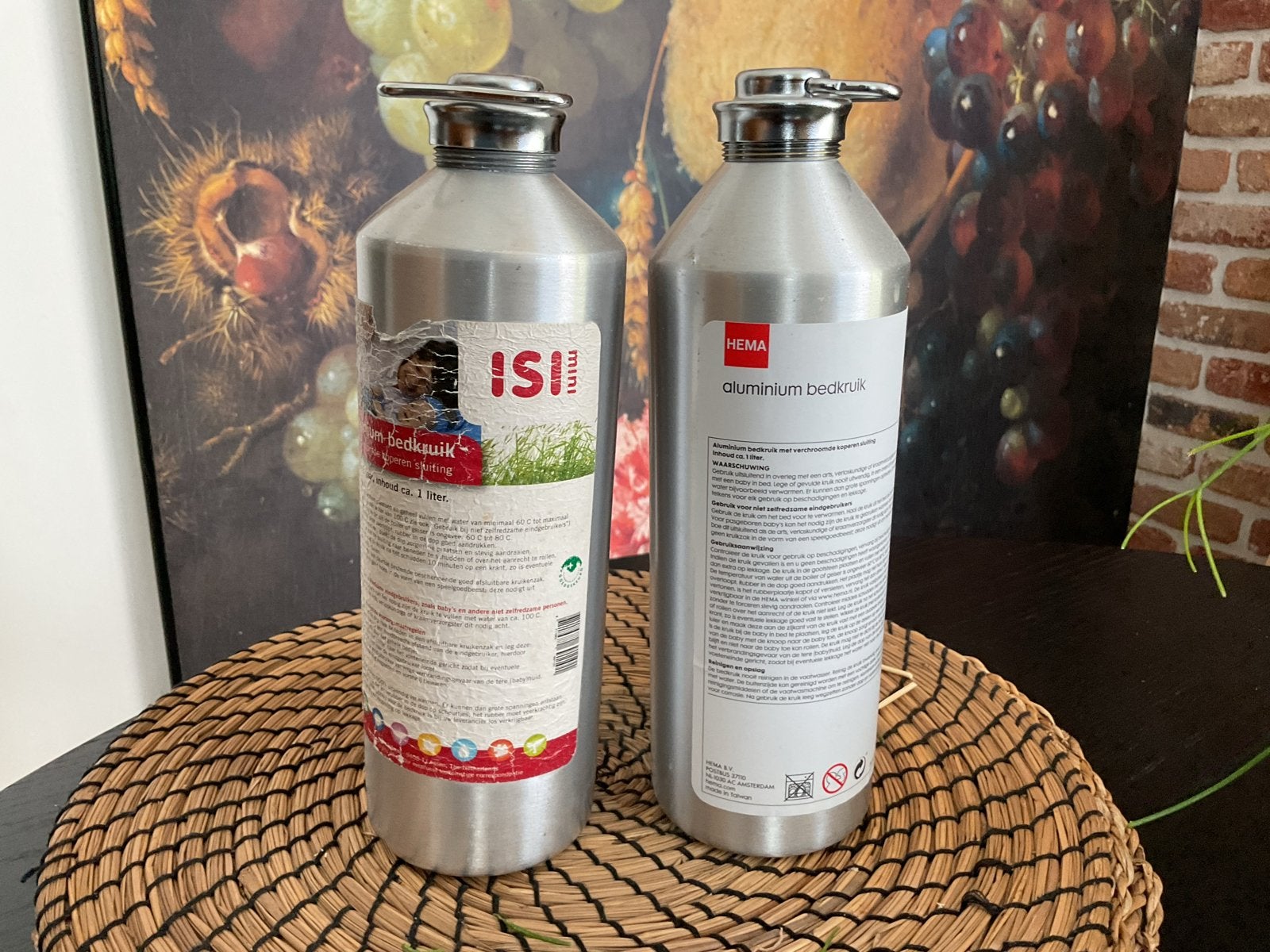 Set van 2 aluminium bedkruiken, Ophalen of Verzenden, Zo goed als nieuw, Overige typen