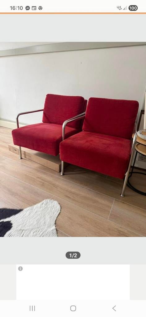 Twee Zuiver feauteuil's,  stijlvol en comfortabel, Ophalen, Eenpersoons, Minder dan 75 cm, Minder dan 150 cm