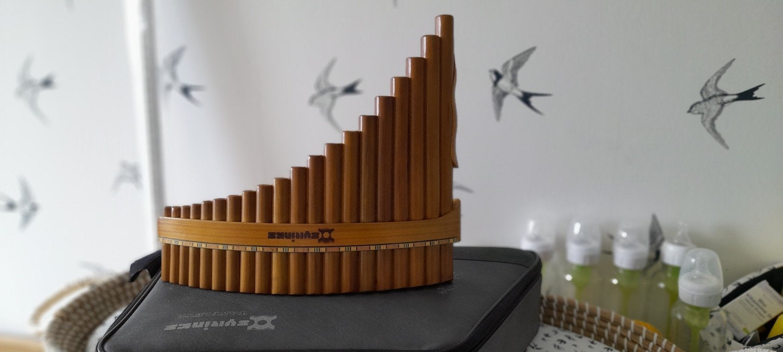 Syrinx Panfluit SP-20 met koffer, Muziek en Instrumenten, Ophalen of Verzenden, Gebruikt, Houtblazer, Met koffer of draagtas