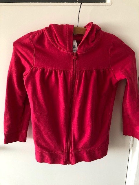 Donker roze katoenen vest met capuchon maat 122, Meisje, Palomino (C&A), Trui of Vest, Ophalen of Verzenden