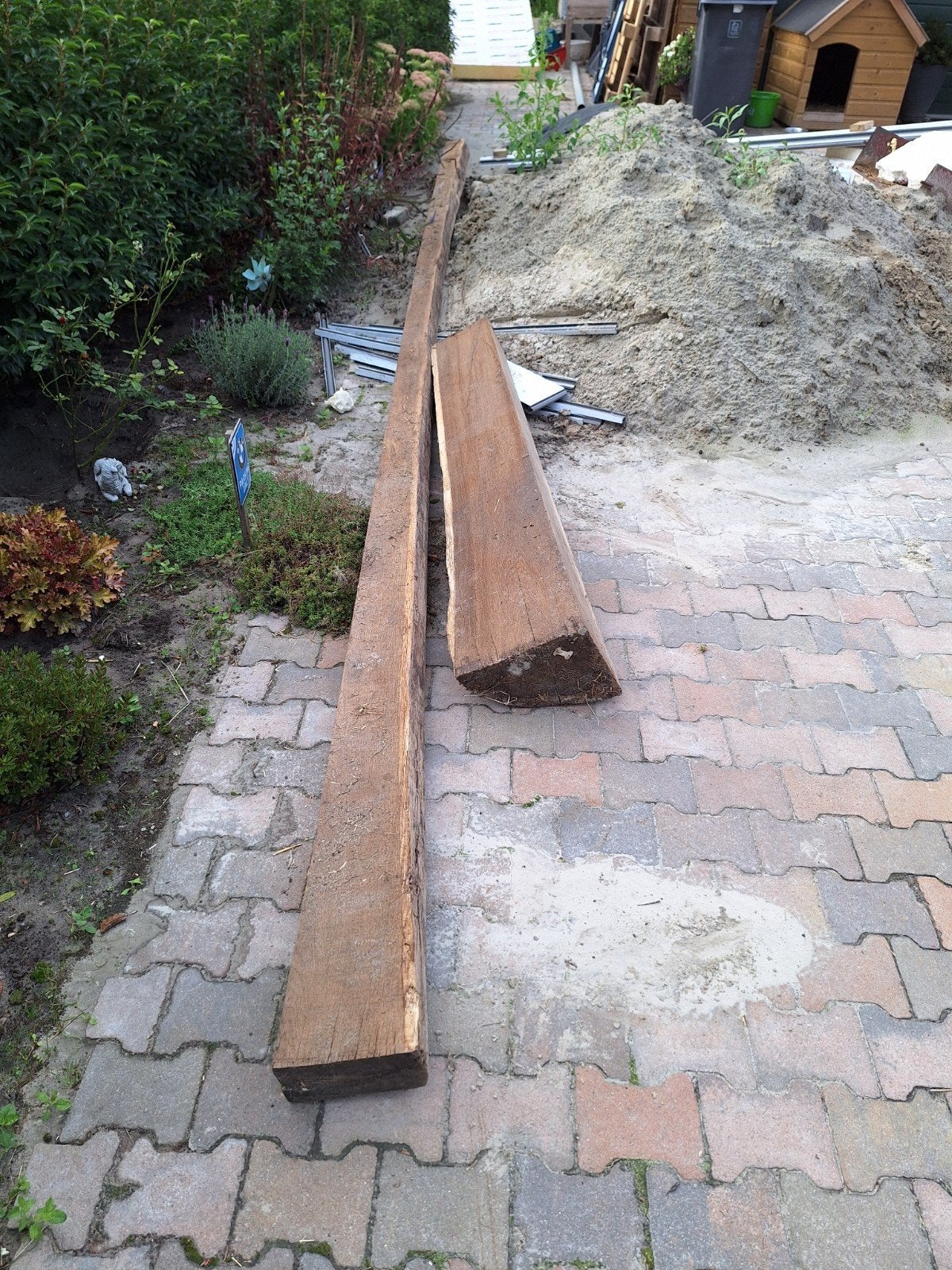 Robuuste Eiken Houten Balken - Diverse Lengtes, Gebruikt, Eiken, Ophalen of Verzenden, Balk