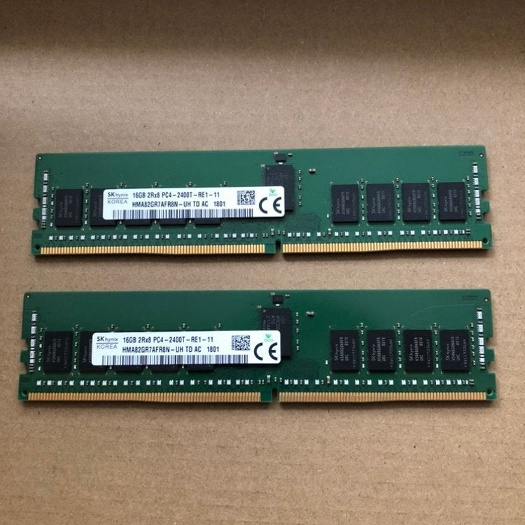 SK Hynix 32GB (2x16GB) DDR4 ECC R-DIMM 2400MHz, Gebruikt, 32 GB, Server, DDR4