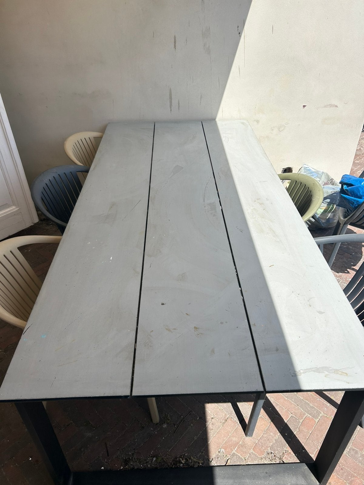 Tuintafel, Ophalen of Verzenden, Gebruikt, Rechthoekig, Kunststof