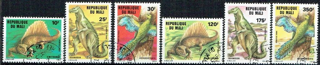 Mali 1984 Prehistorische dieren, Verzenden, Gestempeld, Dier of Natuur