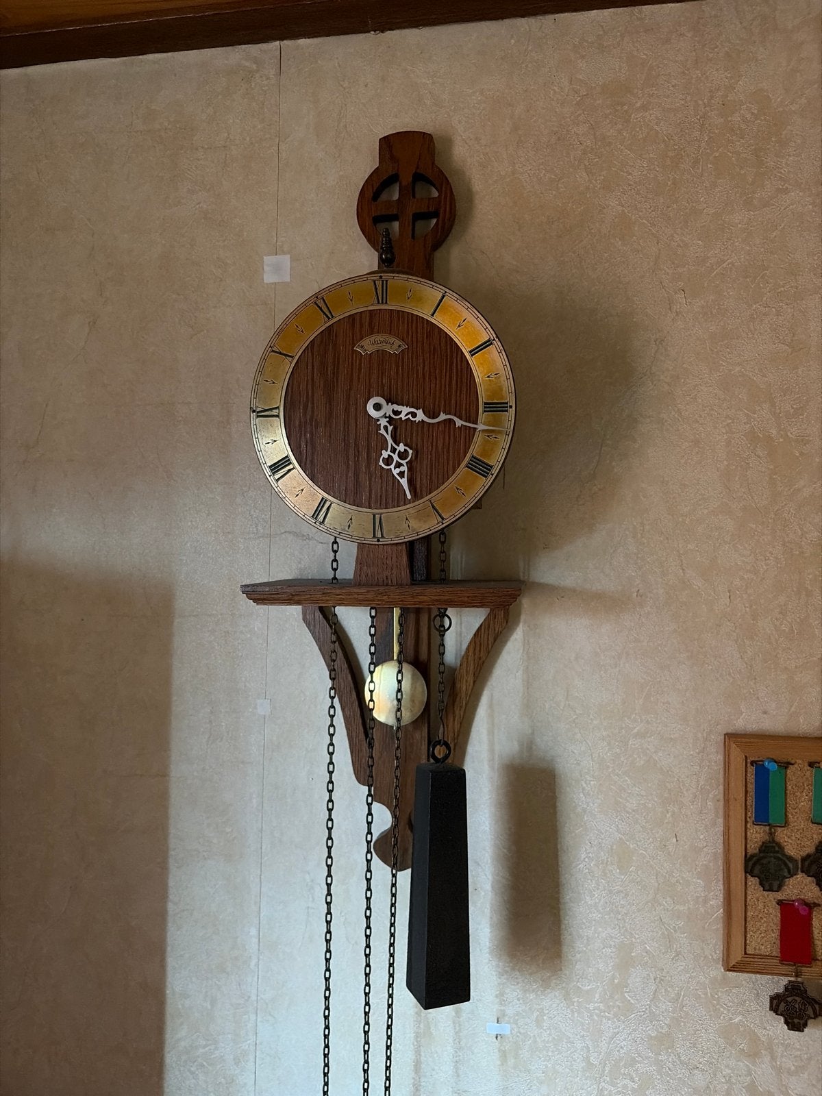 Vintage Wandklok met Gewichten - Warmink, Ophalen