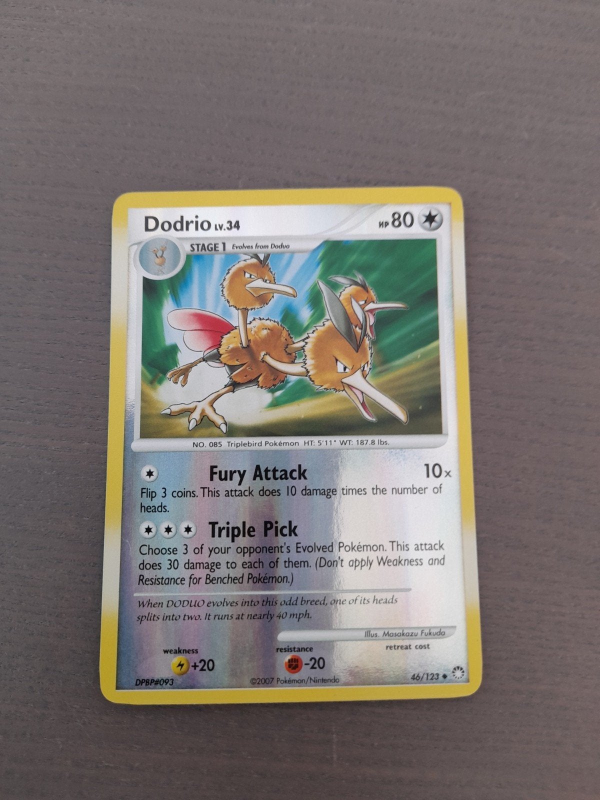 Mysterious treasures 46/123 dodrio reverse, Ophalen of Verzenden, Gebruikt, Losse kaart, Foil