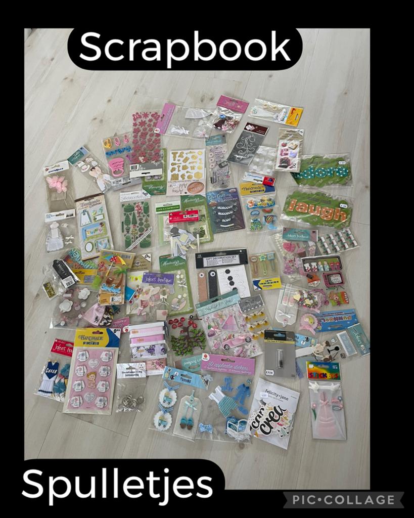 Grote partij scrapbook spulletjes en knutselmateriaal, Zelfklevend, Overige thema's, Nieuw, Meerkleurig