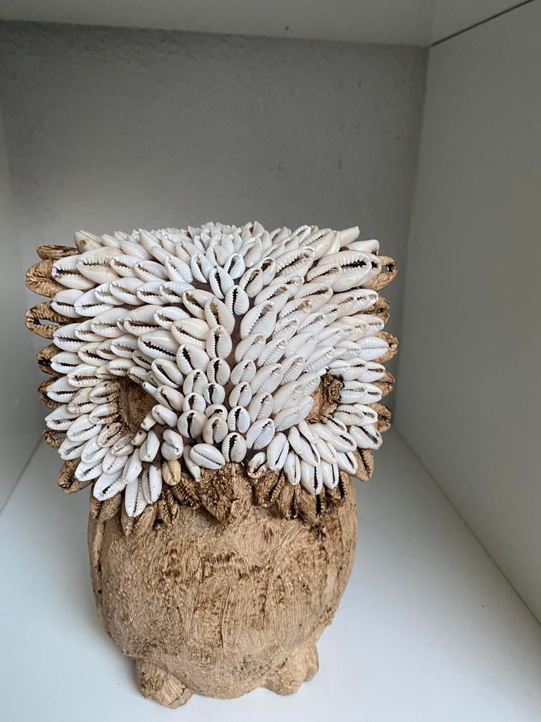 Beeldje uil, met schelpen, Ophalen