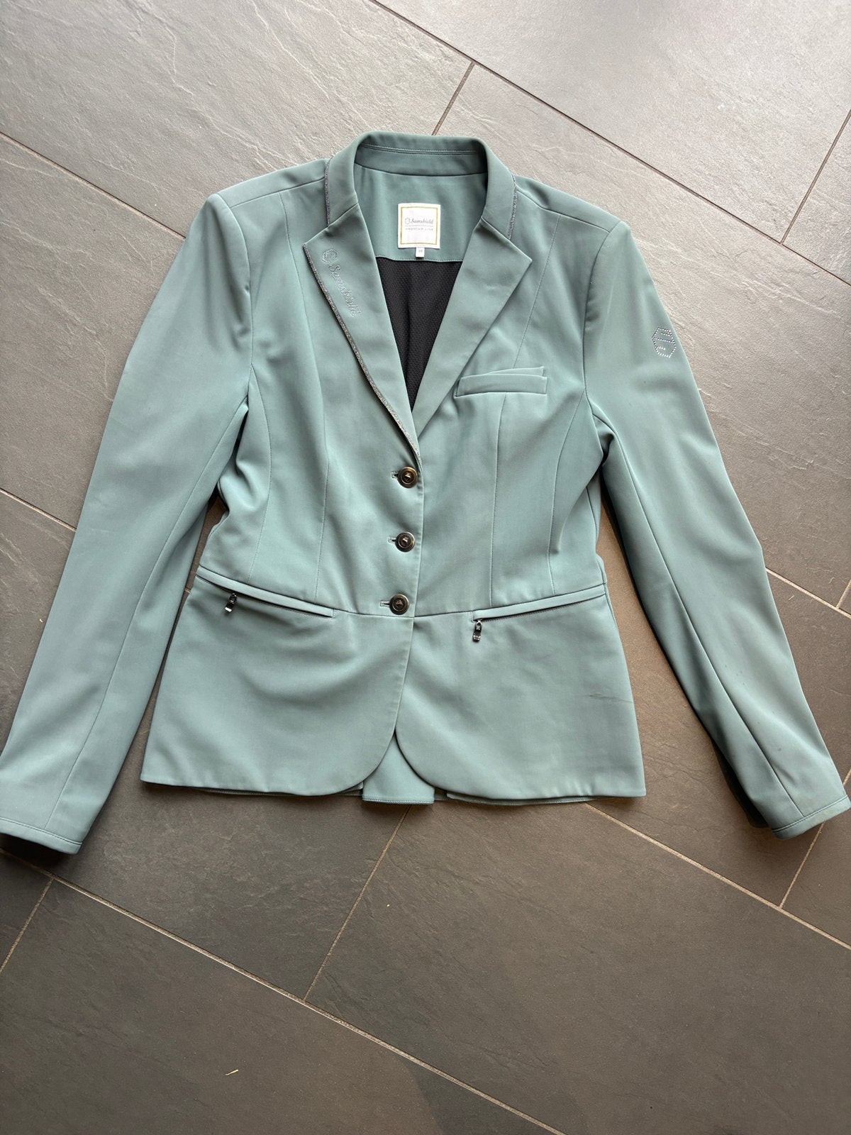 Samshield Victorine steel grey wedstrijdjasje, Dieren en Toebehoren, Ophalen of Verzenden, Zo goed als nieuw, Dressuur, Bovenkleding