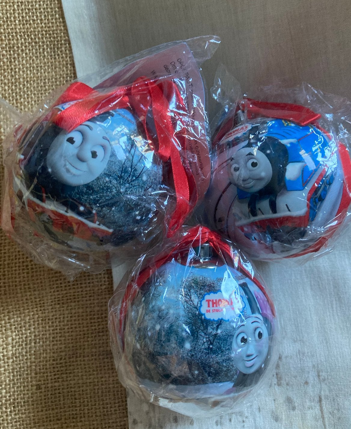 Thomas de Stoomlocomotief Kerstballen (3 stuks), Ophalen of Verzenden, Nieuw