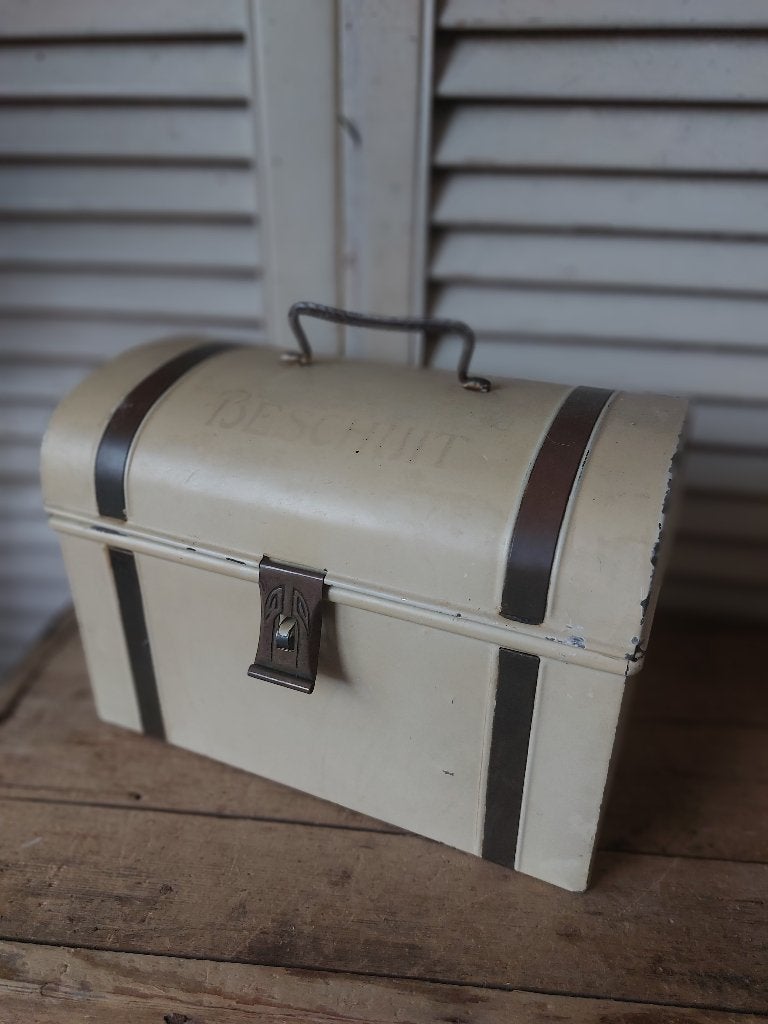 antiek brocante beschuitblik, Ophalen of Verzenden