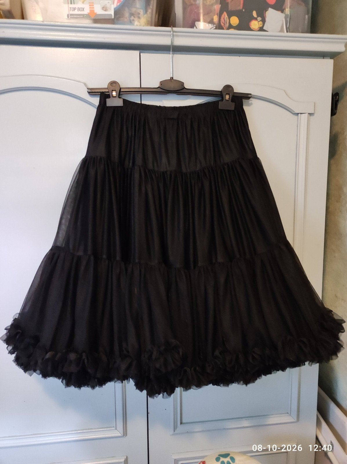 Zwarte Banned Retro Petticoat - Maat M/L, Maat 38/40 (M), Zwart, Ophalen of Verzenden, Knielengte