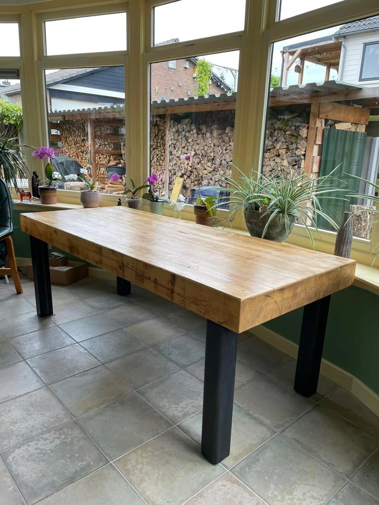 Unieke Industriële Tafel / Werkbank, Ophalen, Gebruikt, 200 cm of meer, 50 tot 100 cm