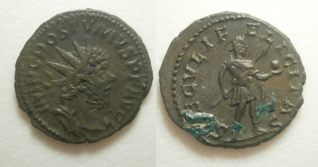 Romeinse munt Postumus Æ Antoninianus - SAECVLI FELICTAS -, Ophalen of Verzenden, Overige landen, Losse munt