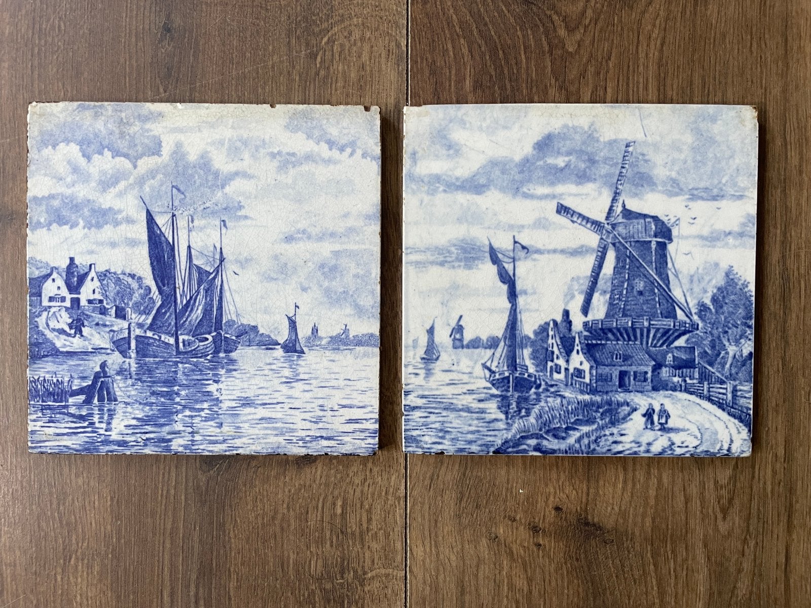 2 oude orginele tegeltjes, Ophalen of Verzenden