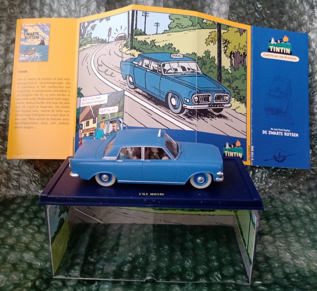 Kuifje auto No. 45 De blauwe taxi uit "De zwarte rotsen", Ophalen of Verzenden, Zo goed als nieuw, Auto, Overige merken