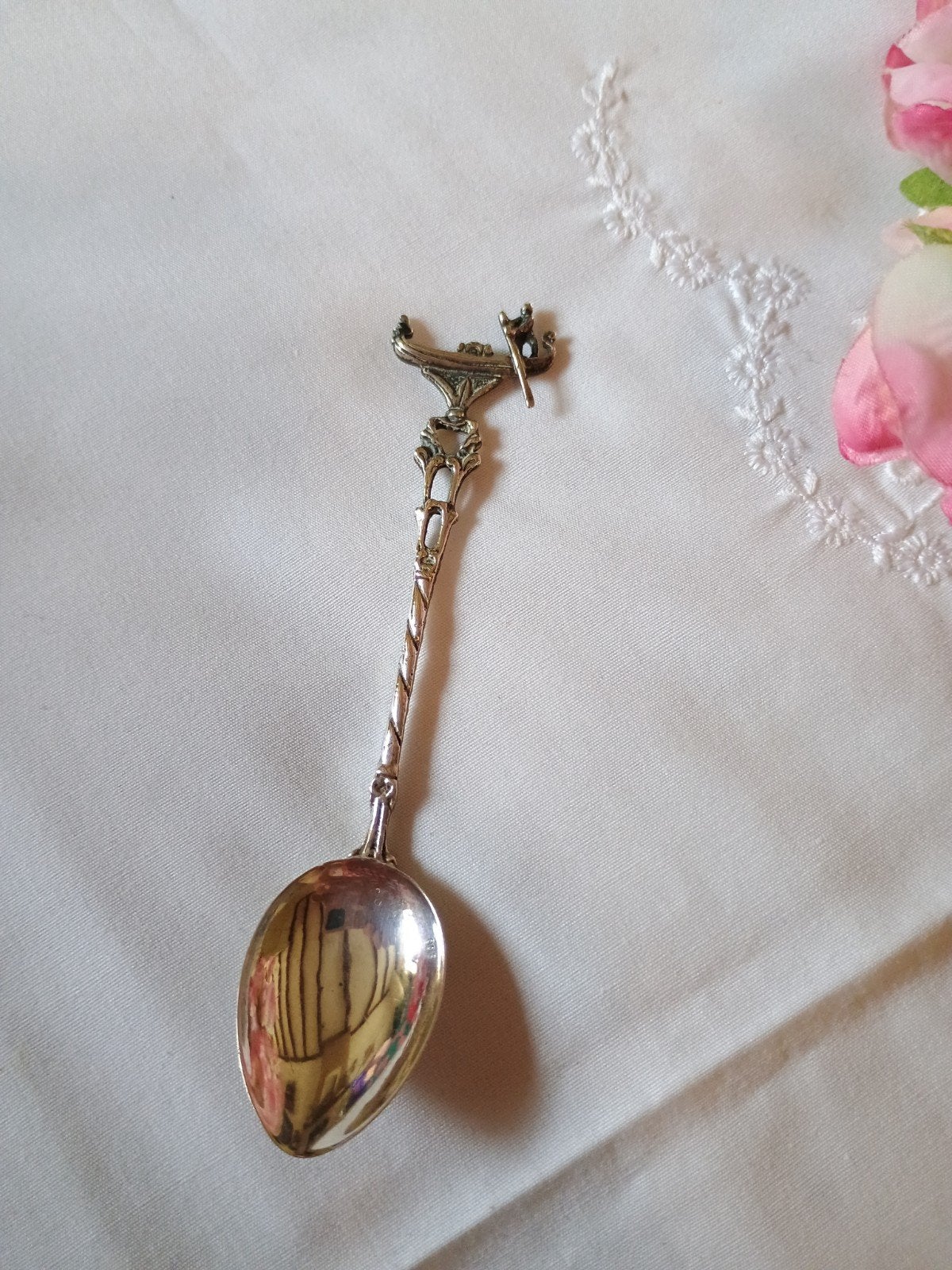 Oud 3D lepeltje - bootje / gondel, Antiek en Kunst, Ophalen of Verzenden