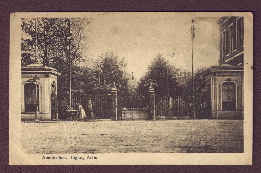 Amsterdam - Ingang Artis (vrouw met kinderwagen) - 1922 (A'd, Ophalen of Verzenden, 1920 tot 1940, Gelopen, Noord-Holland