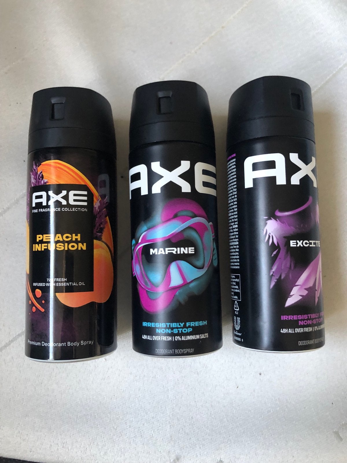 Axe Deodorant Bodyspray - Peach, Marine, Excite, Ophalen of Verzenden, Nieuw, Deodorant of Bodyspray