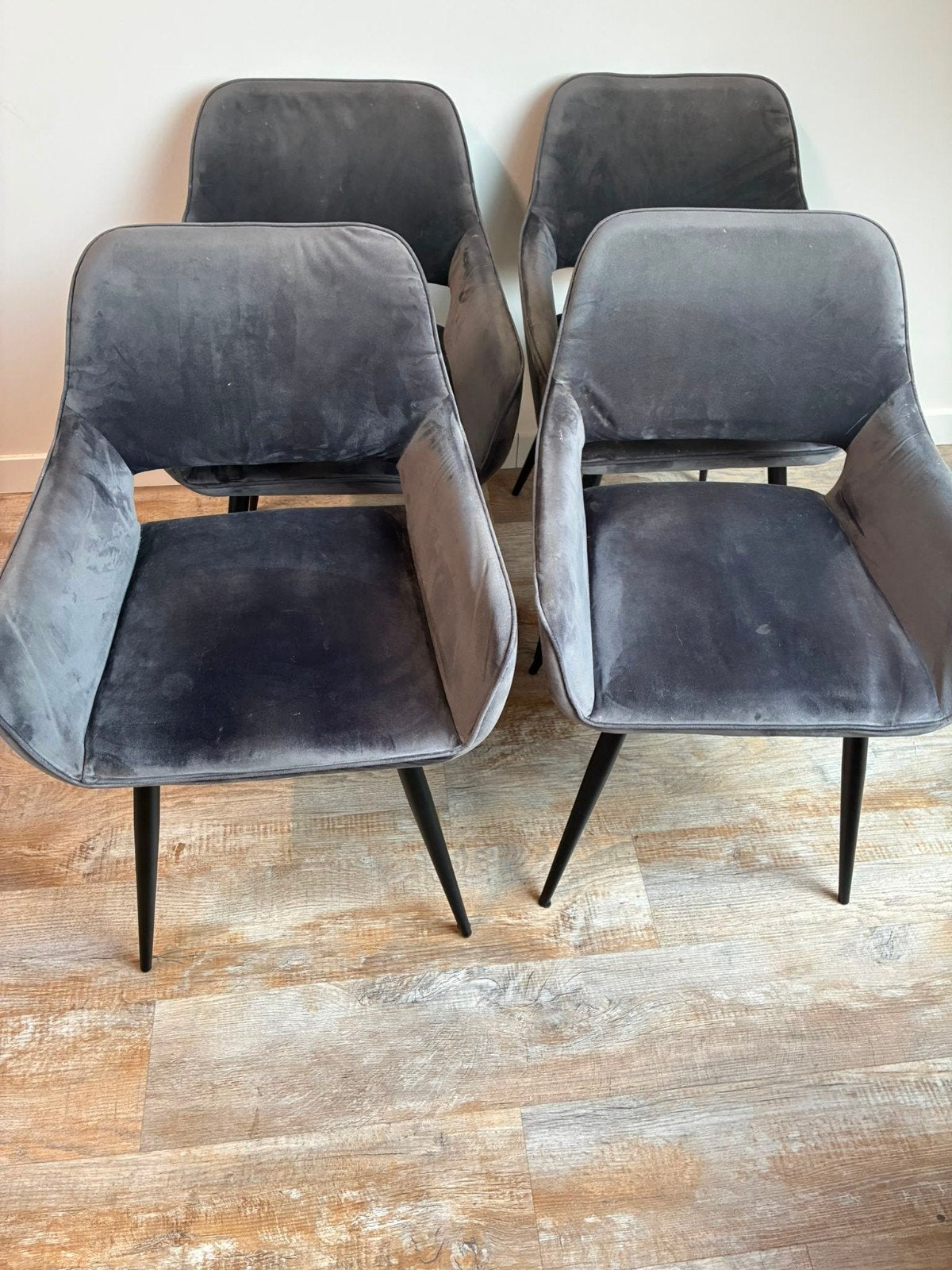 Eetkamer stoelen 4 stuks, Huis en Inrichting, Stoelen, Ophalen, Grijs, Vier