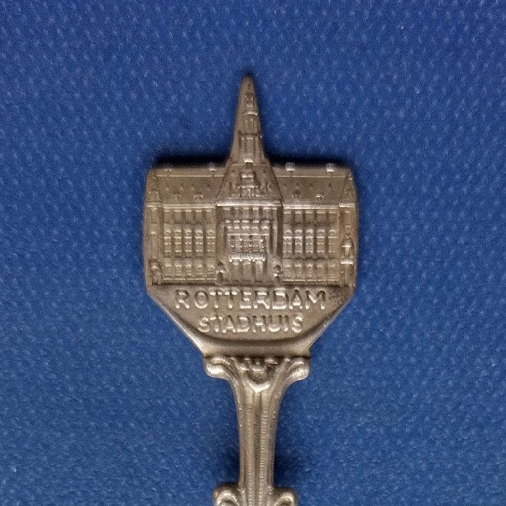 verzilverd lepeltje Stadhuis Rotterdam (Demet), Ophalen of Verzenden