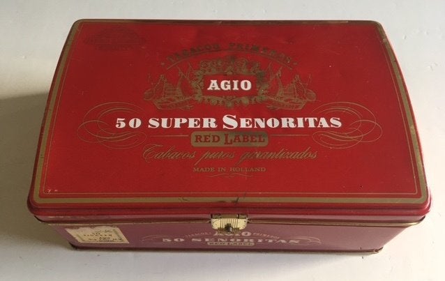 Agio sigarenblikje 50 super senoritas, Ophalen of Verzenden, Gebruikt, Tabaksdoos of Verpakking