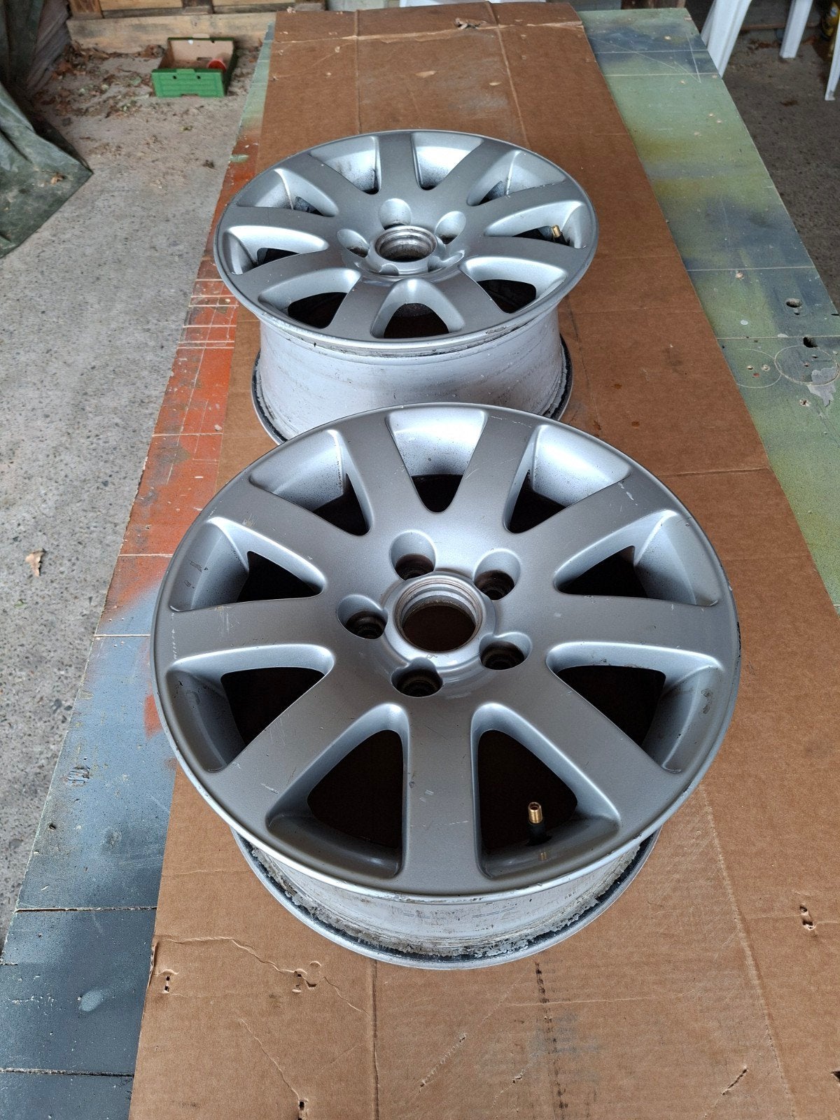 2 originele Volkswagen 15 inch velgen 5x112 ET37 7J, Ophalen, Gebruikt, Volkswagen