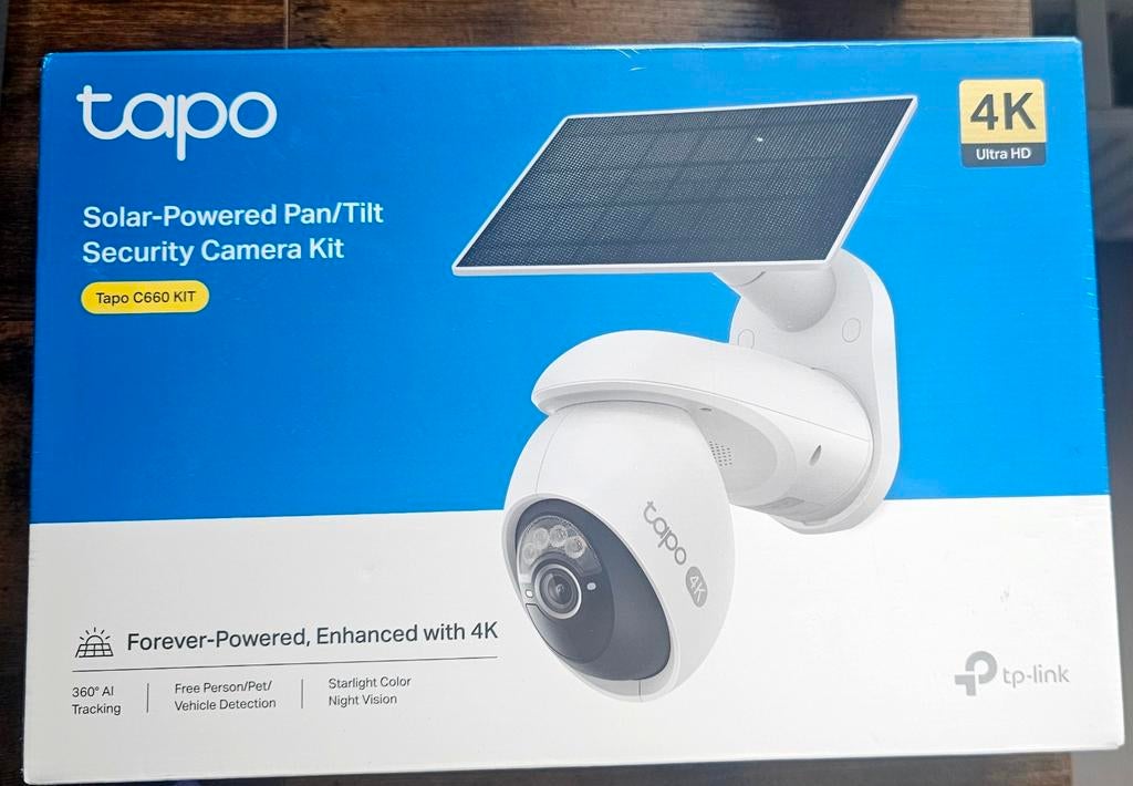 Tapo C660 KIT 4K Solar-Powered Pan/Tilt Beveiligingscamera, Ophalen of Verzenden, Nieuw, Buitencamera