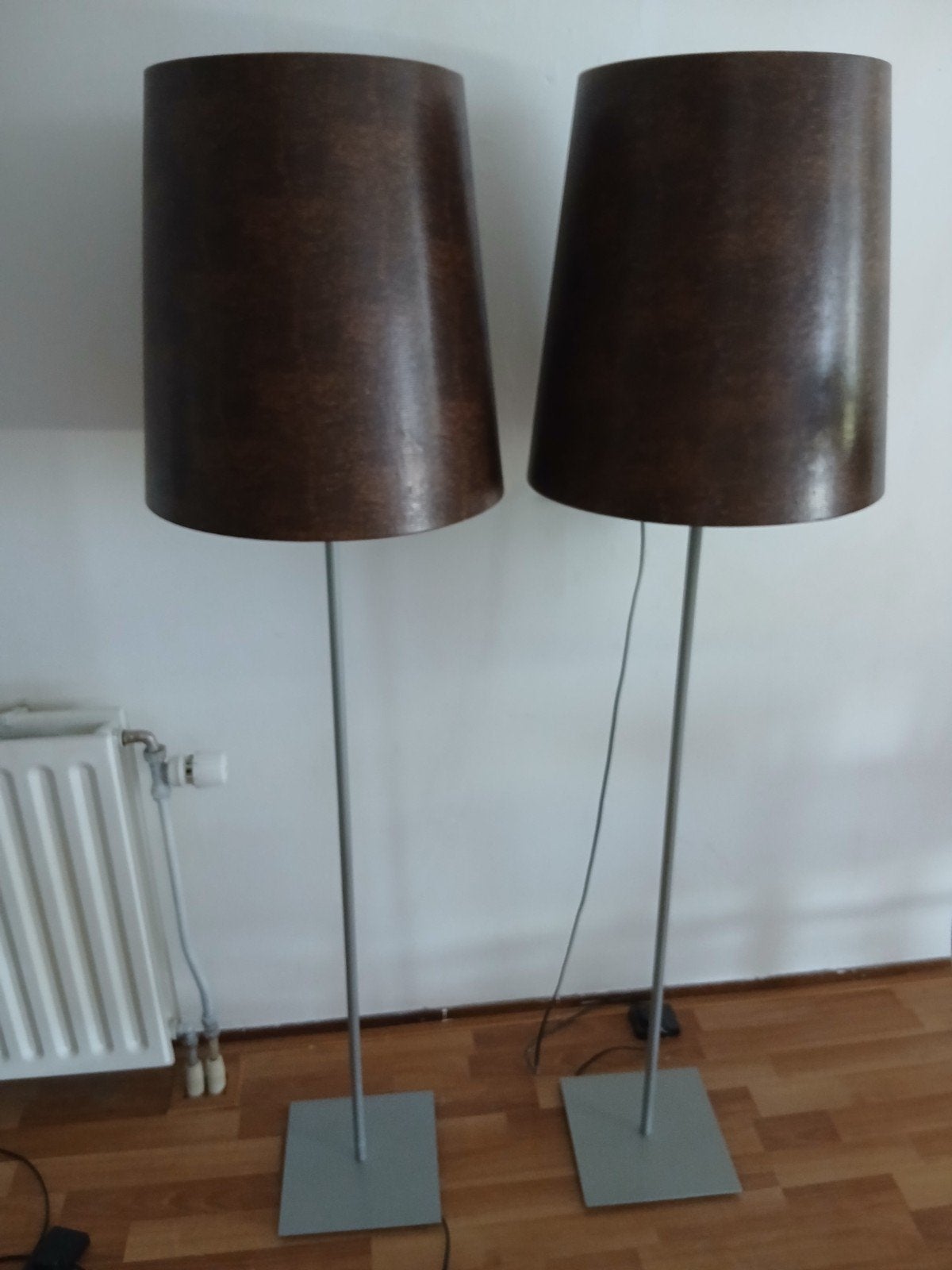 Lampen met leren kappen, Ophalen, Gebruikt, Natuurlijk materiaal, E27 (groot)