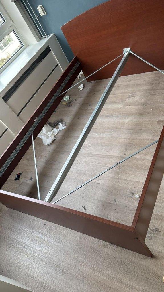 Bed, Ophalen, Bruin, Tweepersoons, 140 cm