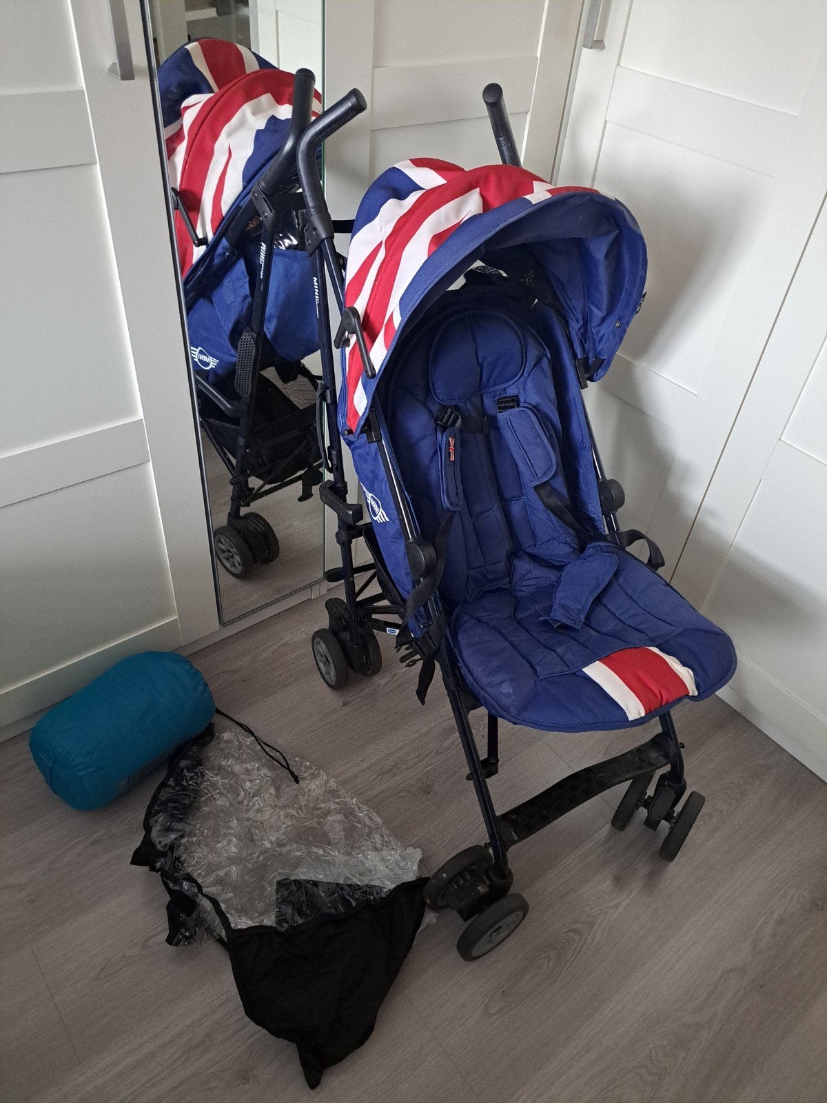Mini buggy met Union Jack design en regenhoes, Ophalen, Gebruikt, Overige merken, Regenhoes