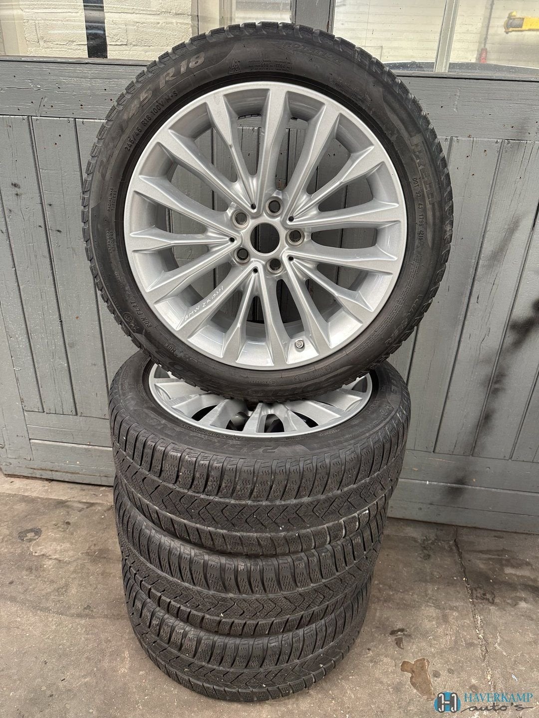 BMW 5 serie winterset 245 45 18 origineel, Ophalen, 18 inch, -, -