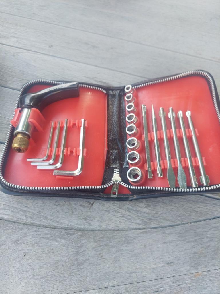 Vintage Gereedschapset in Etui, Ophalen of Verzenden, Gebruikt