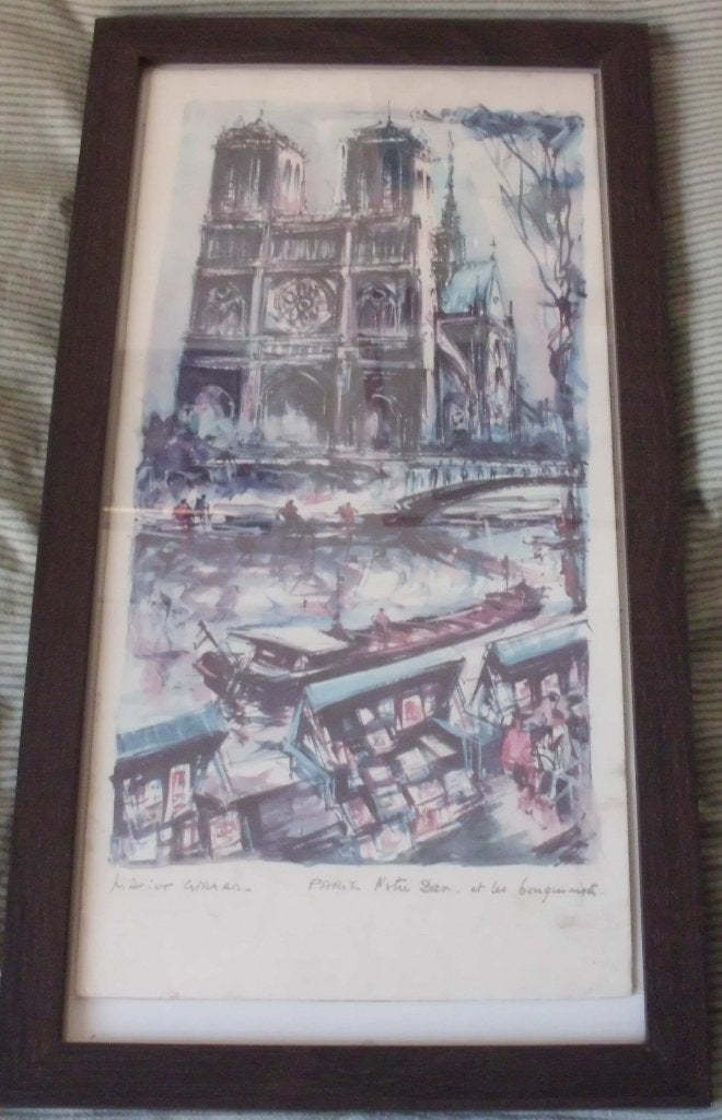 Oude litho van Parijs., Antiek en Kunst, Ingelijst, Ophalen of Verzenden, Overige onderwerpen, Ets