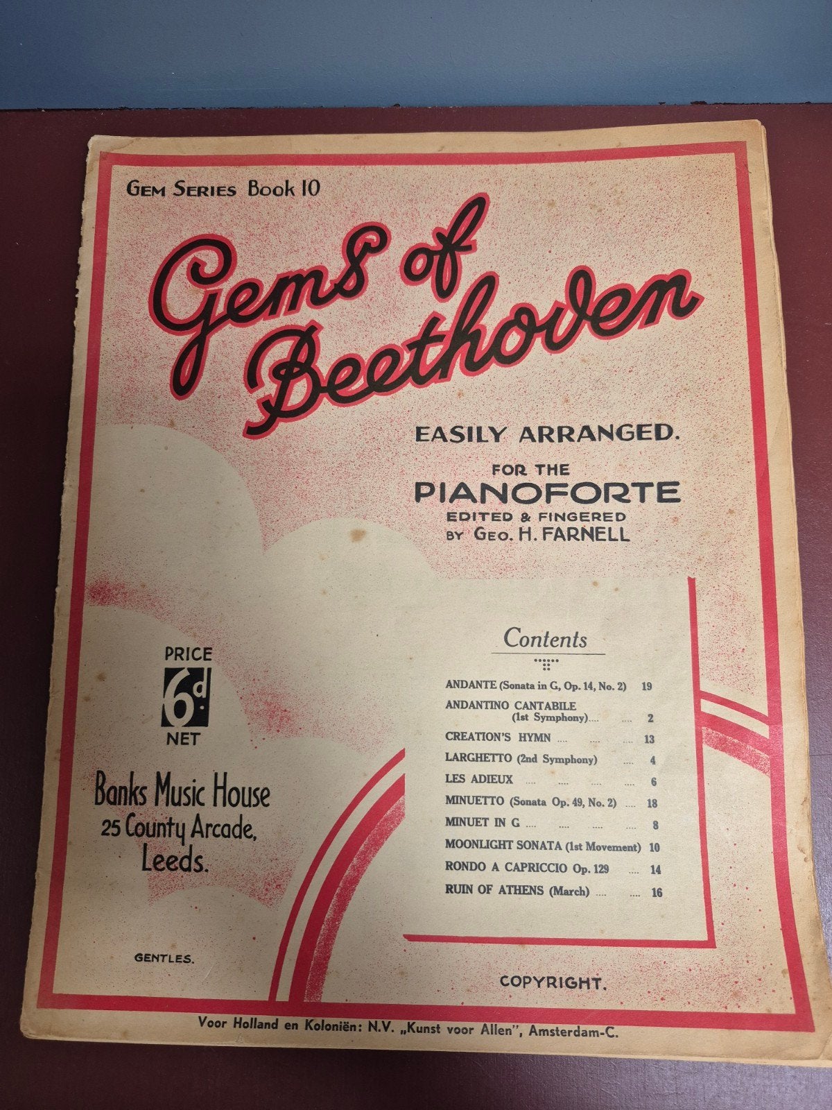 Gems of Beethoven - Book 10, Pianoforte bladmuziek, Gebruikt, Klassiek, Ophalen of Verzenden, Artiest of Componist