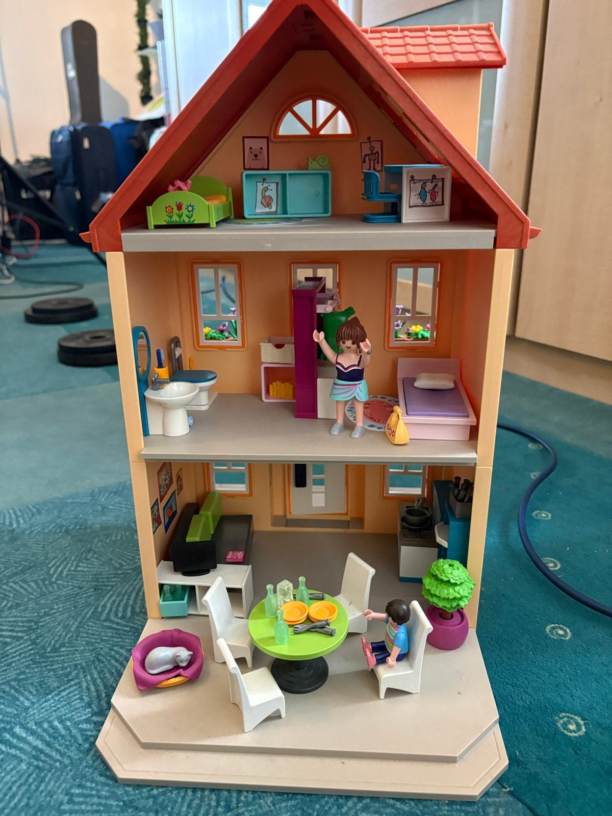 Playmobil Modern Woonhuis 70014 met Meubels en Figuren, Kinderen en Baby's, Ophalen, Gebouw, Complete set, Zo goed als nieuw