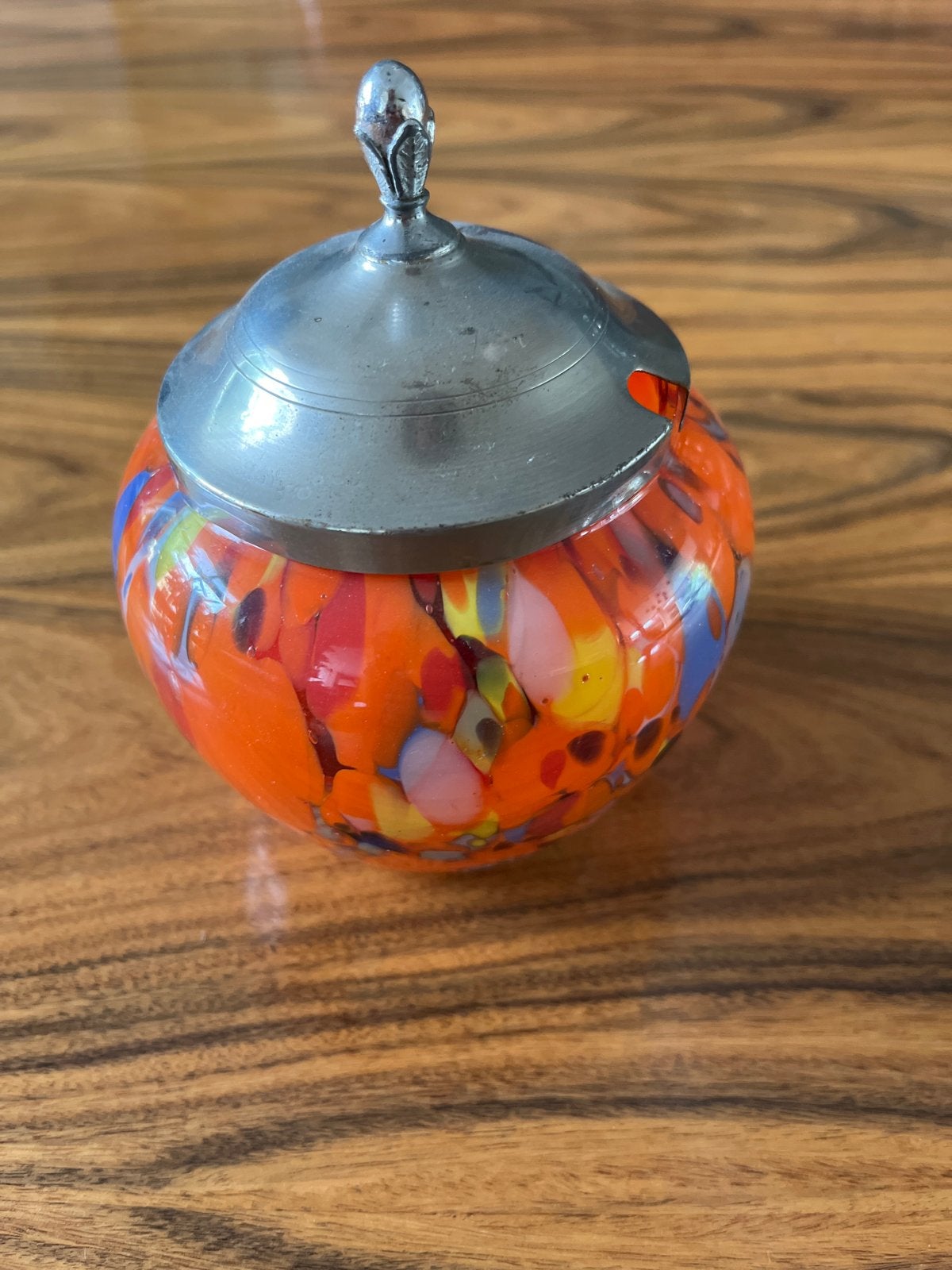 Vintage Murano Millefiori Suikerpot met Metalen Deksel, Ophalen