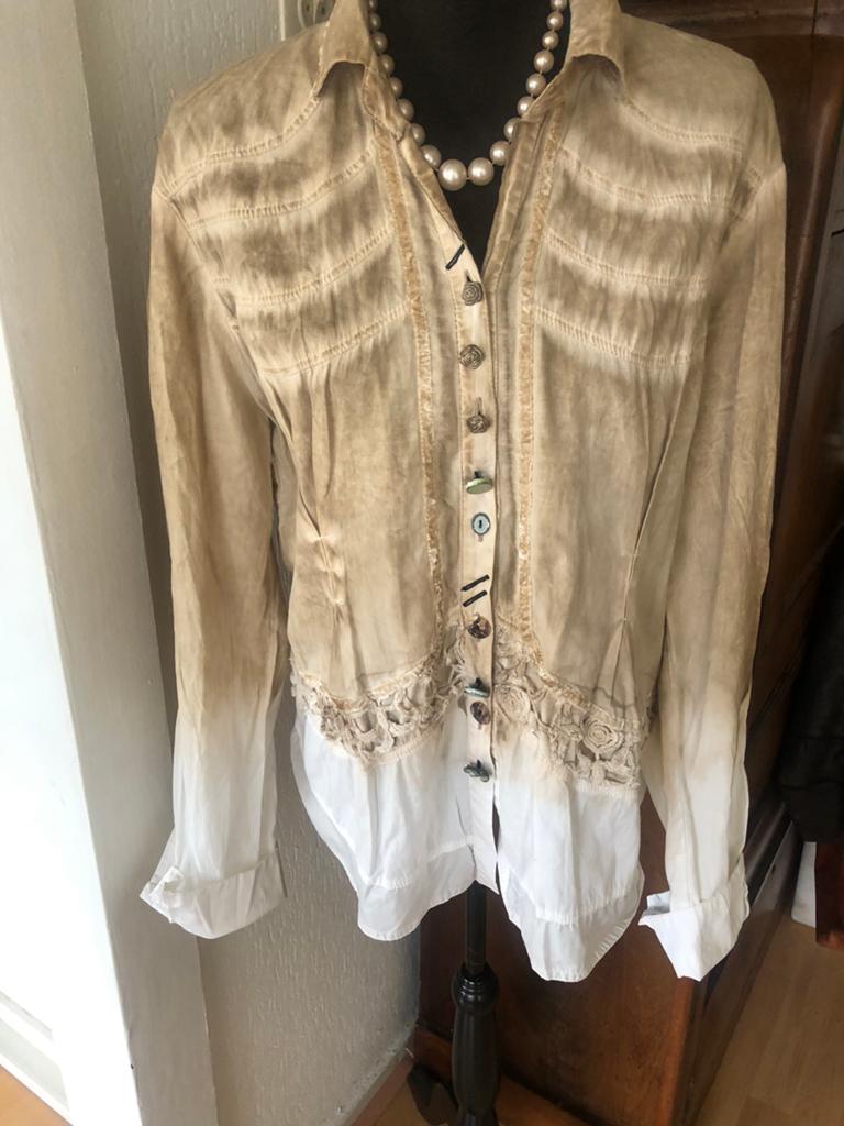 Bottega blous XXL, Kleding | Dames, Blouses en Tunieken, Verzenden, Zo goed als nieuw, Maat 46/48 (XL) of groter, Beige