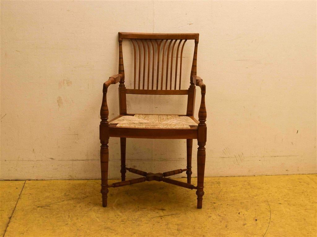 Houten stoel met armleuning 44863, Ophalen of Verzenden, Gebruikt, Bruin, Vijf, Zes of meer stoelen