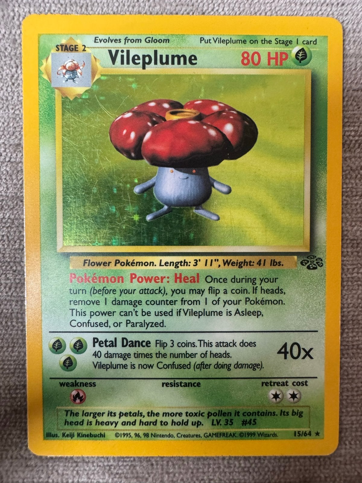 Vileplume Pokémon kaart (Jungle set, 15/64), Ophalen of Verzenden, Losse kaart