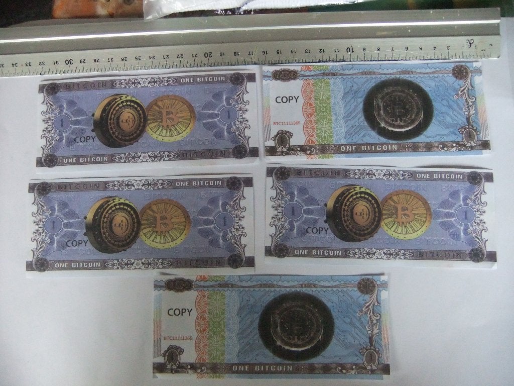 5x Bitcoin 'Copy' Bankbiljetten - Decoratief Item, Verzenden, Buitenland, Bankbiljetten